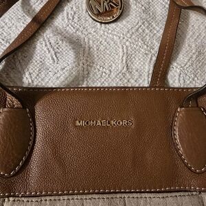 Michael Kors Tan and Cream Shoulder Bag